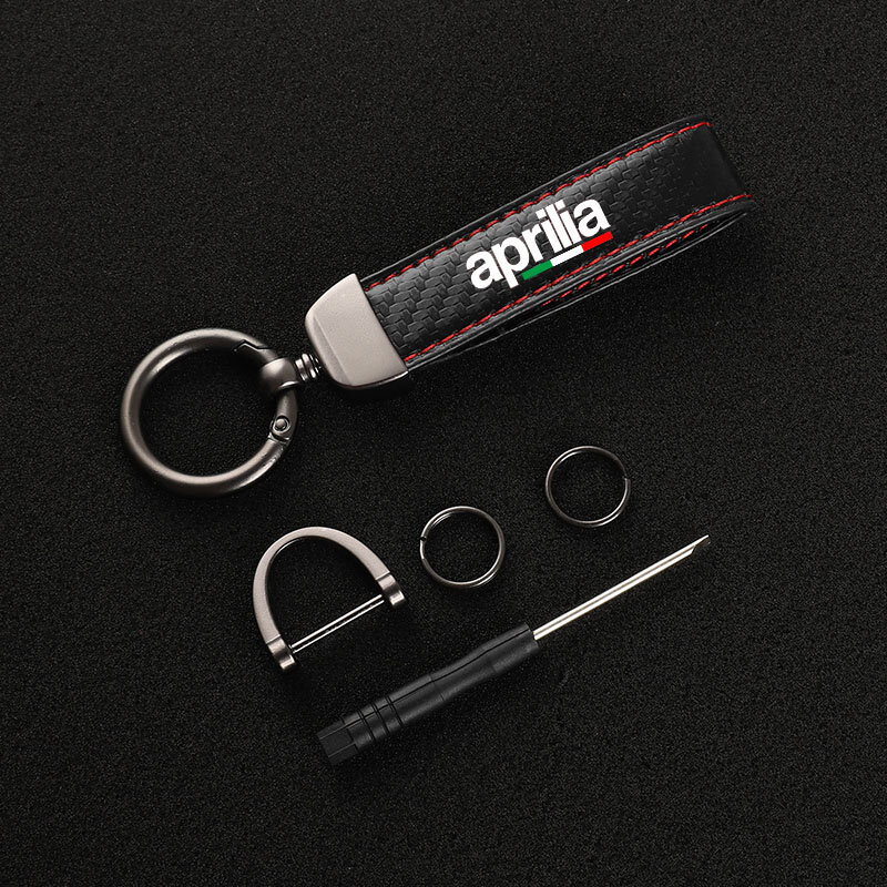 High-Grade Carbon Fiber Motorcycle Keychain Holder Keyring for Aprilia RSV4 RS660 Tuono 660 RSV1000/R Caponord 1200