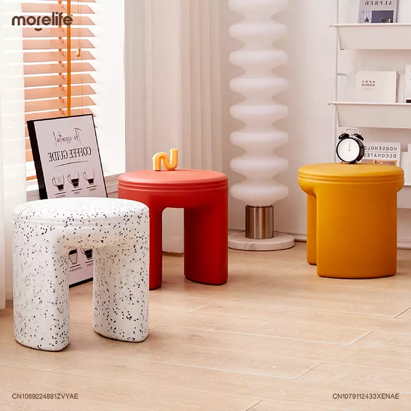 Креативные пластиковые круглые подлокотники для ног, бытовые круглые одиночные стулья, сменные стулья для обуви, мебель для дома