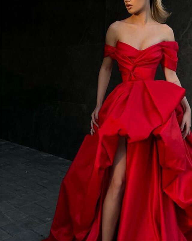 Abito da sera rosso chiaro mattutino abiti da sera con spacco da sposa per occasioni formali abito da ballo su misura 2023 Thinyfull Robe Gala