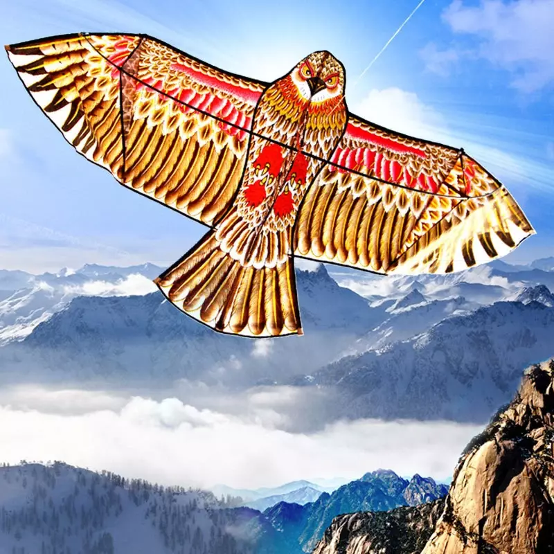 Weifang-cometa de águila plana de alta calidad, juego de cometa de pájaro, Dragón Volador, línea de 30 metros, 1,1 m