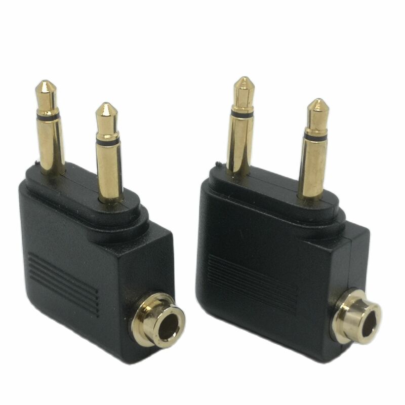 1Pcs Gold-plated 3.5mm Male Plug to 2x3.5mm Female Jack Airplane Airline Headphone Mono Audio Converter Travel Splitter Adapter