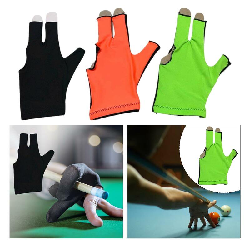 3 Fingers Billiard Gloves Universal Absorbs Sweat Snooker Cue Glove Open Pool Cue Glove for Gym Unisex Adults Practice Left Hand