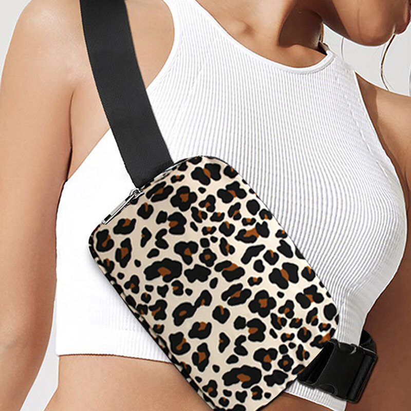 Cow Print Fanny Pack for Men Women Adjustable Belt Bag Casual Waist Pack for Travel Party Festival Hiking Running Cycling