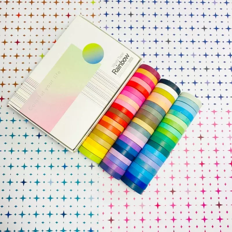Kunden spezifisches Produkt gf beliebte 60 Farben Geschenke Dekoration bunte Washi Tape Set, Handwerk Sammelalbum benutzer definierte dekorative ma