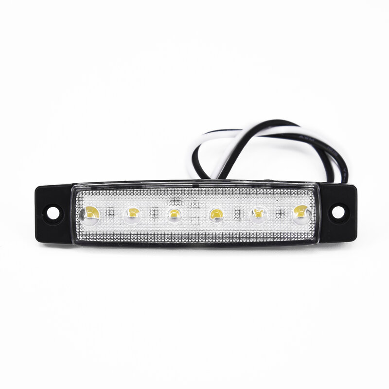White 12V 6 LED Side Marker Light For Trailer Truck Boat BUS Indicator RV Lamp Comes With Mounting Screws And Nuts