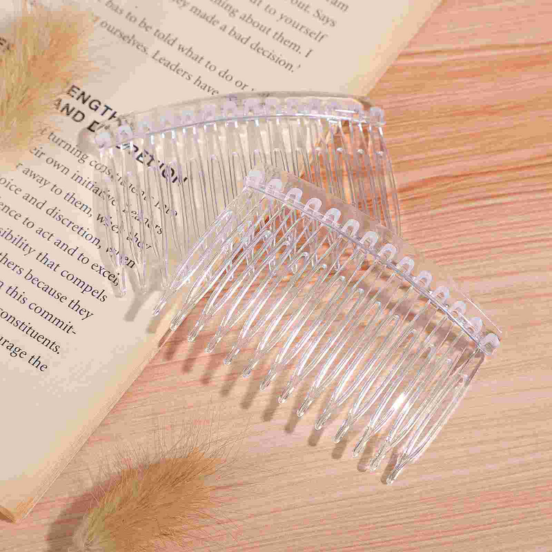 Clear Plastic Hair Side Clip Combs para Mulheres e Meninas, Dentes Bridal Girls, Acessórios Do Casamento, Veil Comb