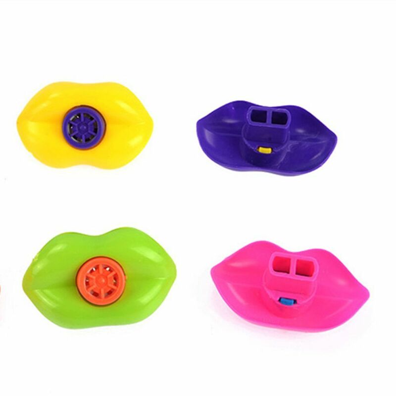 Silbato de plástico con forma de labios para niños, suministros de juguetes para fiestas de cumpleaños