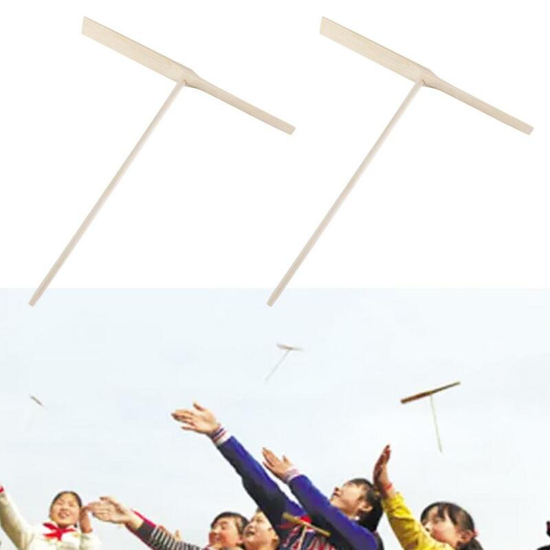 Hélice de dragón de bambú para niños, disco volador para frotar a mano, juguete volador, regalo para niños