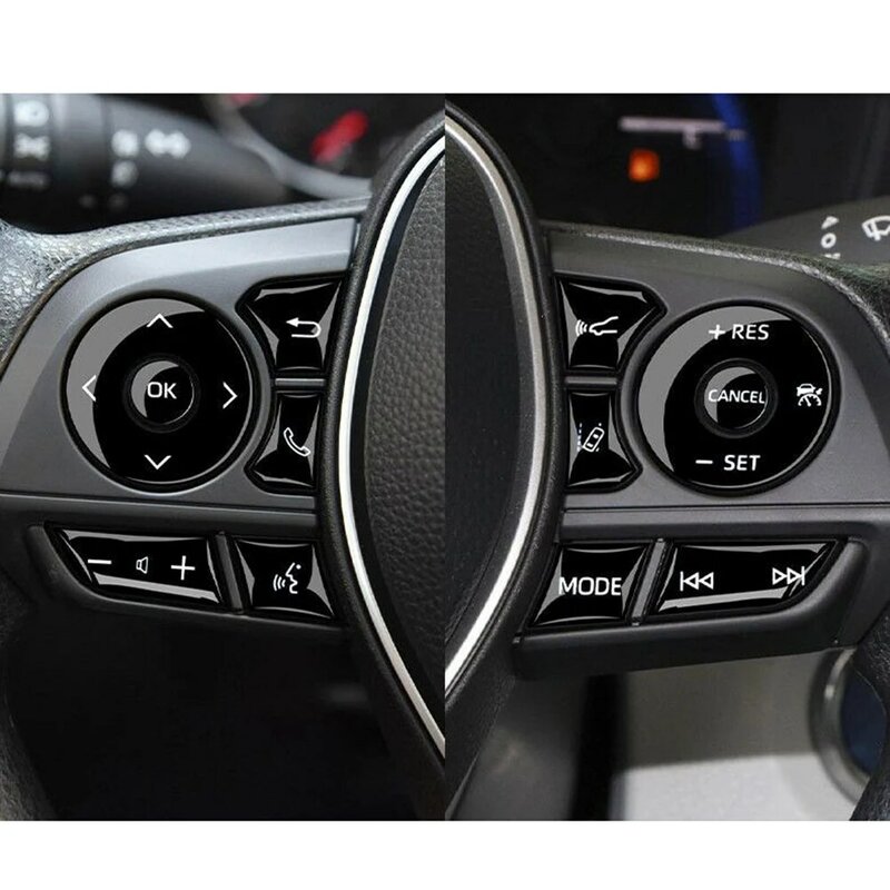 12 stücke Set für Toyota für Corolla 2014-2017 Auto Lenkrad Knopf abdeckung trim-glänzend schwarz, wasserdicht & kratz fest