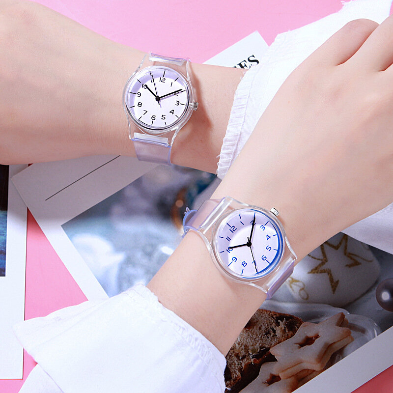 Jam tangan Quartz anak laki-laki perempuan modis lucu jam waktu siswa anak-anak jam tangan angka Dial hadiah ulang tahun anak-anak