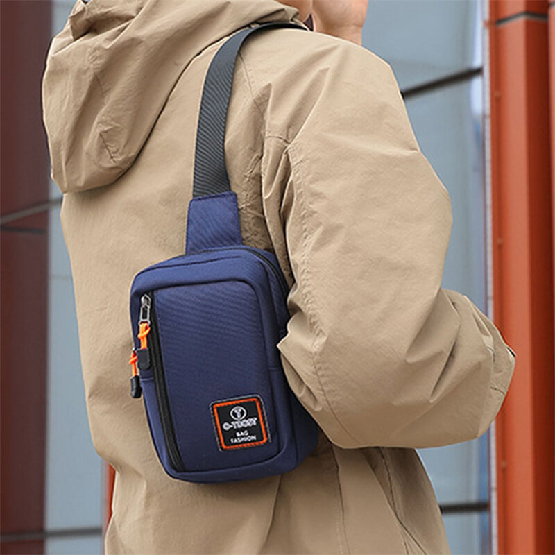 Bolsa mensageiro multifuncional para homens, pano de ombro, sacos de peito, bolsa crossbody casual, carregamento USB