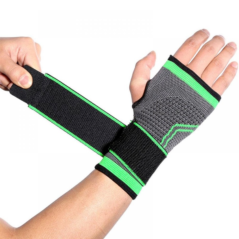 Compression Wrist Brace with Pressure Belt Sport Protection Wristband Knitting Pressurized Wrist and Palm Brace Bandage Support