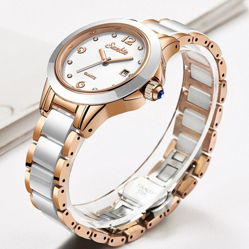 Modne damskie zegarki damskie w kolorze różowego złota