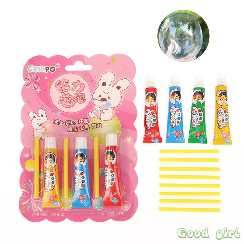 Magic Bubble Glue Toy para crianças, soprando bola colorida de bolha, balão de plástico, Win't Burst, seguro para meninos e meninas, presente, 1 pc, 3pcs