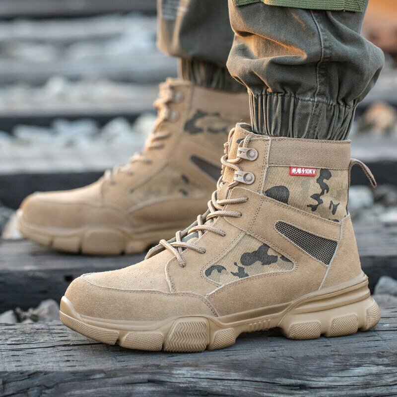 Уличные мужские рабочие ботинки защитная обувь защита от проколов защитные ботинки рабочие стальные ботинки неразрушаемые защитные ботинки для пустыни
