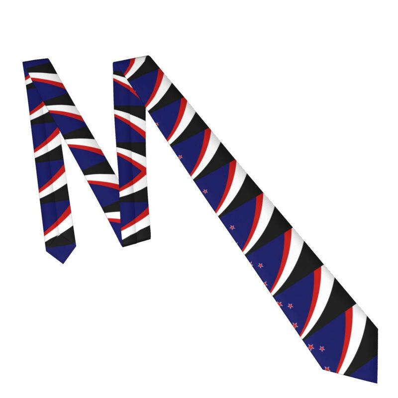 Corbata ajustada con punta de flecha informal para hombre, corbata de tierra con bandera de Nueva Zelanda, accesorios para hombre, corbata Formal de fiesta simple