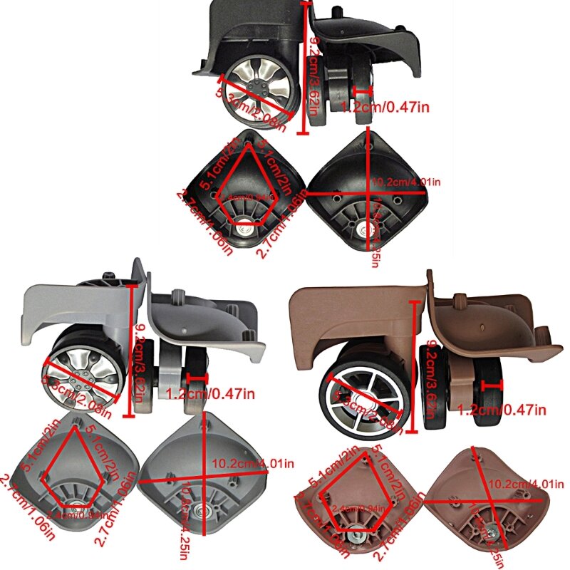 1 par A78 DIY reemplazo de ruedas de equipaje de viaje accesorios de reparación rueda silenciosa