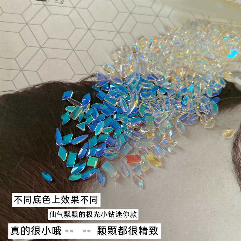 100 sztuk mieszane Rhinestone kryształ AB urok luksusowe Nail Art Flatback Gems dla paznokci 3D dekoracje clitter Manicure paznokci Gems DIY 2022