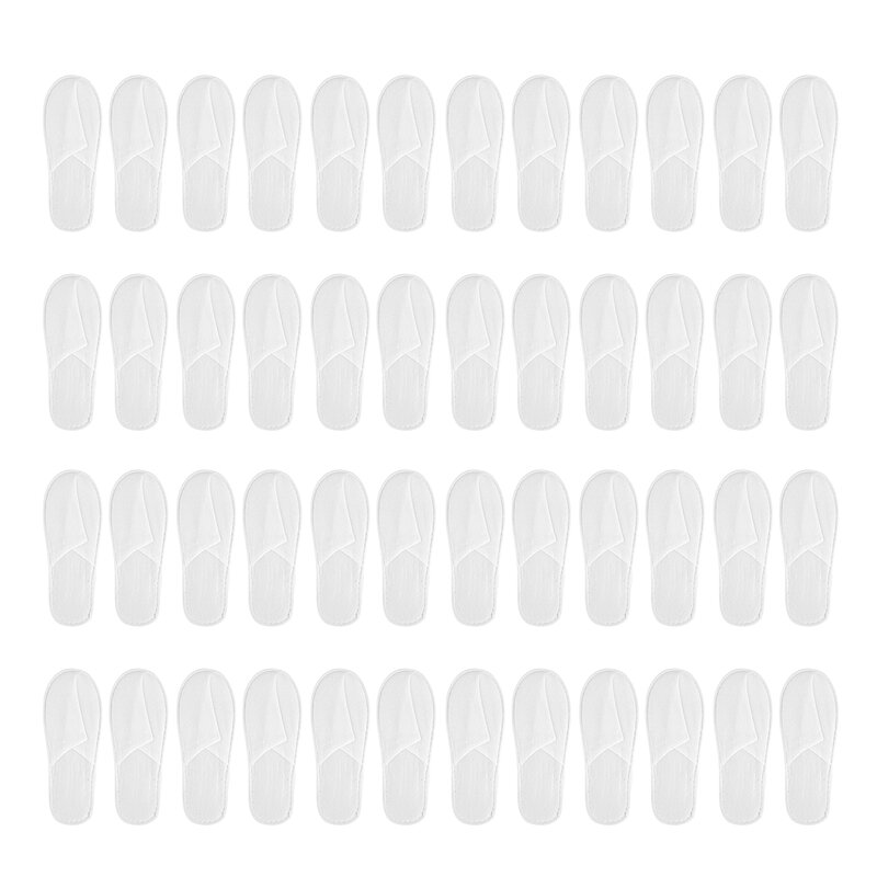 Disposable Slippers,24 Pairs Closed Toe Disposable Slippers Fit Size For Men And Women For Hotel, Spa Guest Used, (White)