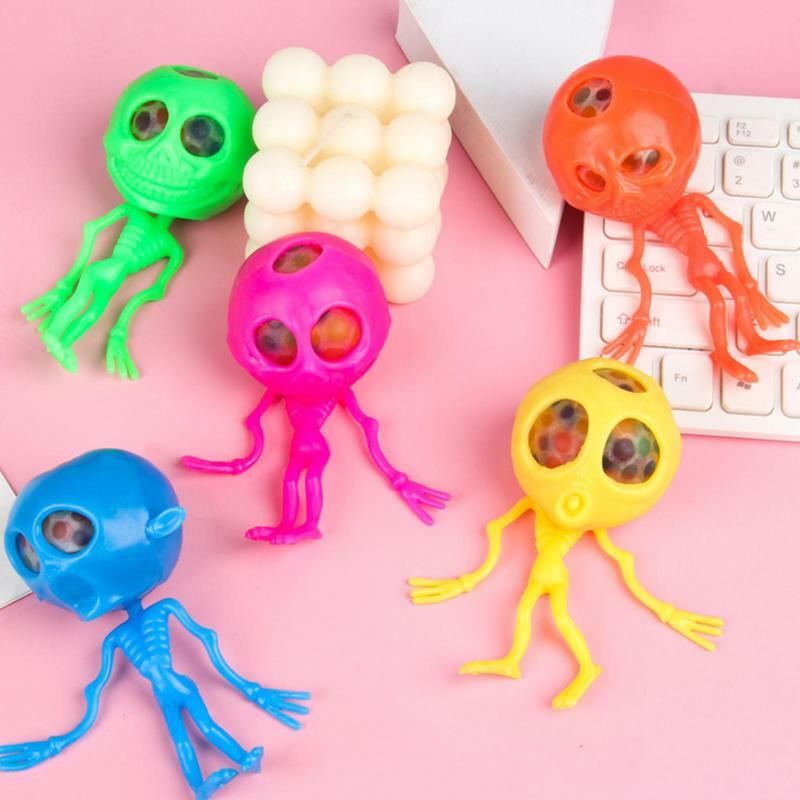 할로윈 꼬집는 장난감 스트레스 장난감, 할로윈 해골 감각 장난감, 창의적인 어린이 스트레스 해소 공포 파티 용품 장식