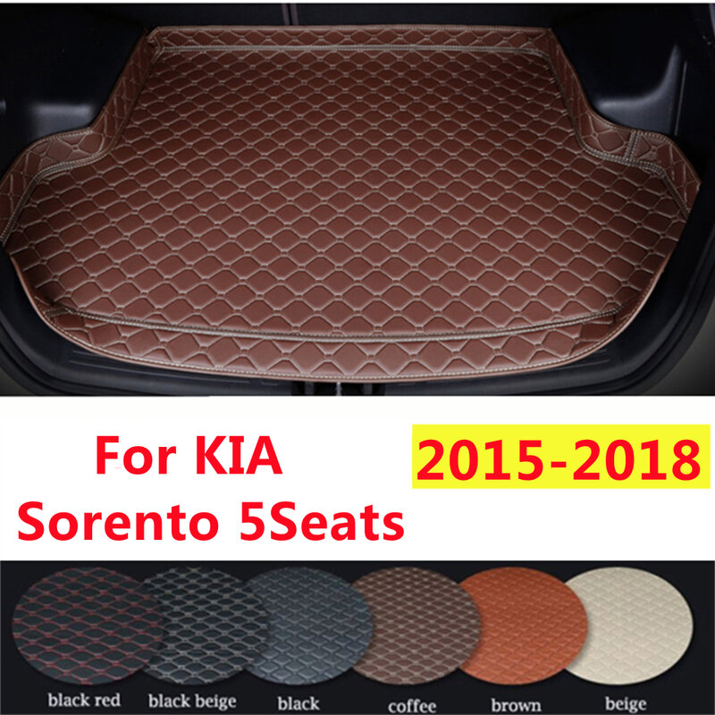 SJ karpet penutup pinggiran semua cuaca kustom cocok untuk KIA Sorento 5 tempat duduk 2018-2015 alas bagasi mobil Aksesori Otomotif karpet penutup Liner kargo belakang