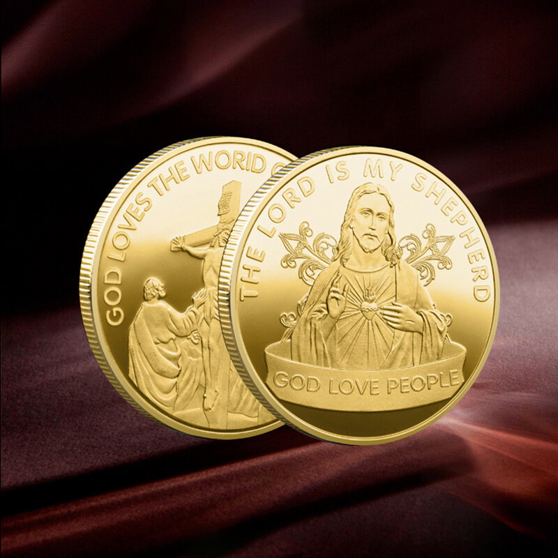 Памятные монеты, Вера, Вера, нарисованный значок, Властелин-мой пастушья Бог со мной
