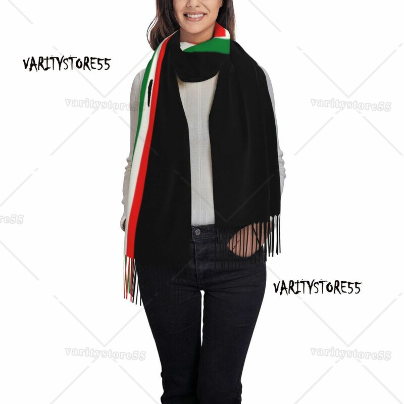 Sciarpa minimalista con nappe bandiera italia donna sciarpe invernali da donna con scialle morbido orgoglio italiano