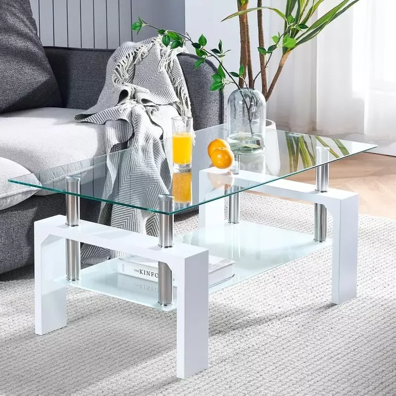 Table basse rectangulaire avec pied en bois, table à thé, adaptée au salon, table d'appoint moderne, salle d'attente
