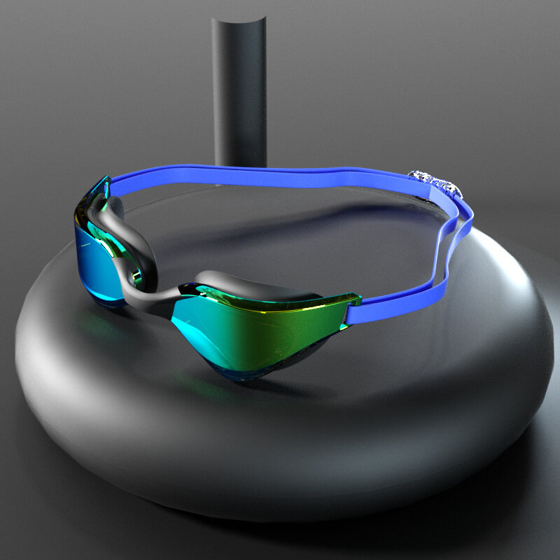 แว่นตาว่ายน้ำ HD กันน้ำกันหมอกแว่นตาสำหรับผู้ใหญ่แว่นตาแข่งว่ายน้ำแว่นตา Comfort มืออาชีพชุบ