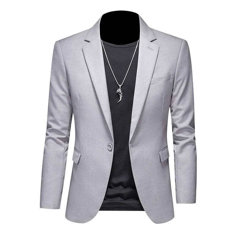 Jaket bisnis kasual pria, mantel Slim Fit hitam putih merah hijau warna Solid untuk pesta pernikahan pengantin pria M-6XL