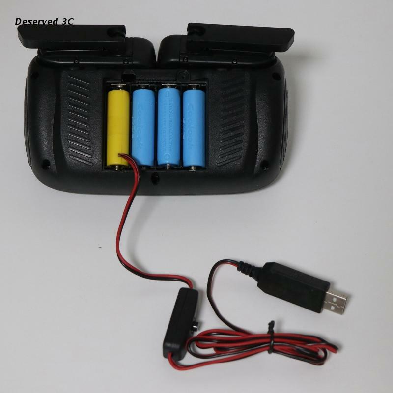 Fuente de alimentación USB, reemplazo de 1-4 piezas, pilas AA/AAA para reloj, juguetes, luces LED con interruptor