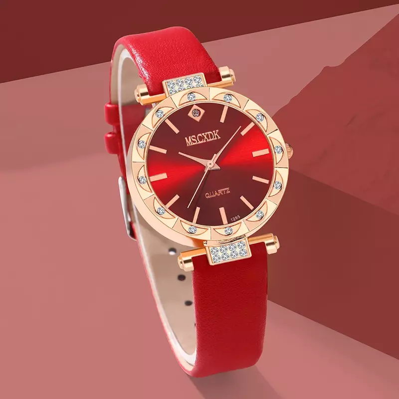 7 Stück Set Damen Mode Uhr lässig Leder Gürtel Uhren Damen römische Zifferblatt Quarz Armbanduhren Kleid Uhr montre femme