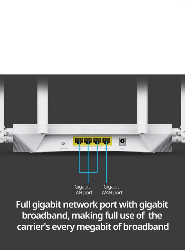 FEIYI AC2100 Wifi Routeur Double Bande Gigabit 2.4G 5.0GHz 2034Mbps Sans Fil Routeur Wifi Répéteur et 6 Antennes à Gain Élevé
