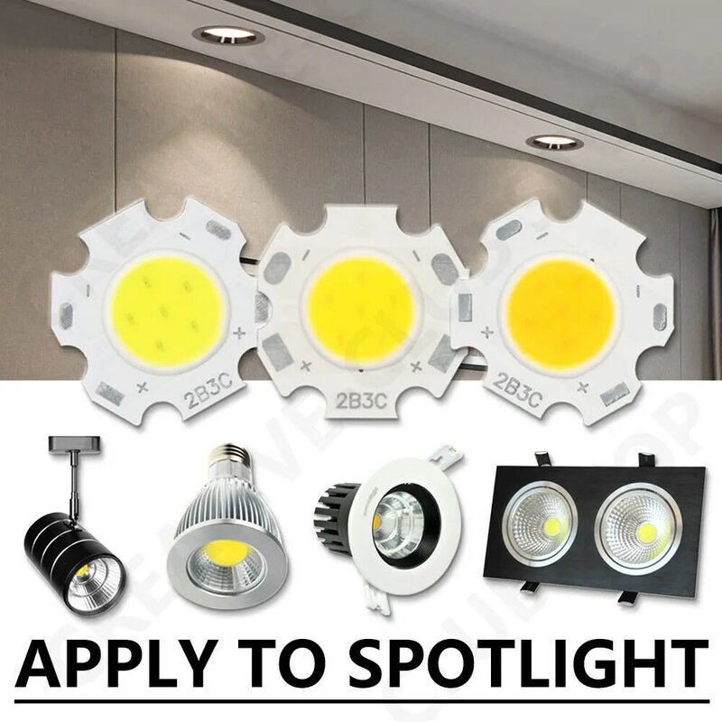 Lâmpada LED de alta potência COB, Fonte Chip, Spotlight, Downlight Lâmpadas, DIY, 250mA, 3W, 5W, 7W, 10W, 20mm Tamanho, lote 20pcs