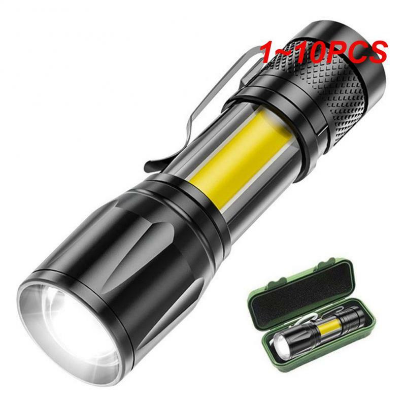 Mini Lampe de Poche LED Étanche et Réglable, Lanterne avec Zoom, Mise au Point, Charge USB, Nouveau, 1 à 10 Pièces, 2023