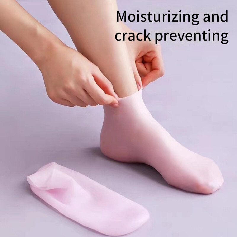 Silicone Foot Care Socks, Anti Cracking, Hidratante Gel Socks, Pele morta rachada, Remover Protetor, Alívio da dor, Ferramentas Pedicure, 2pcs