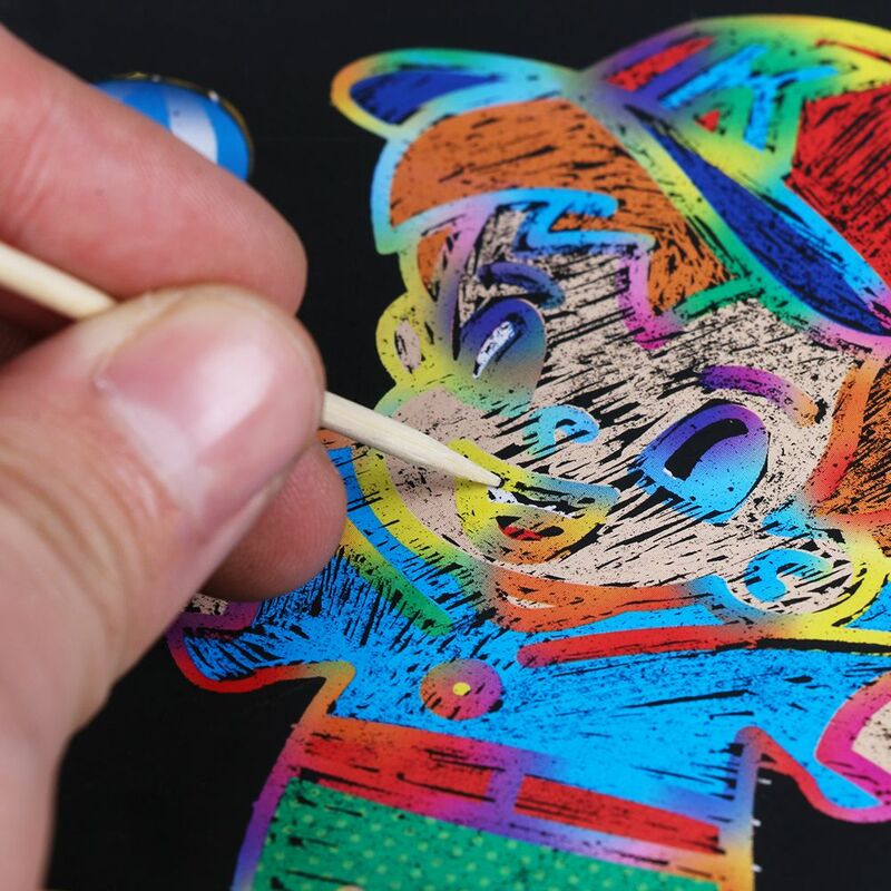 1/5/10 stücke Zwei-in-Eins magische Farbe Scratch Art Papier Mal karten kratzen Zeichnung Spielzeug für Kinder Kinder