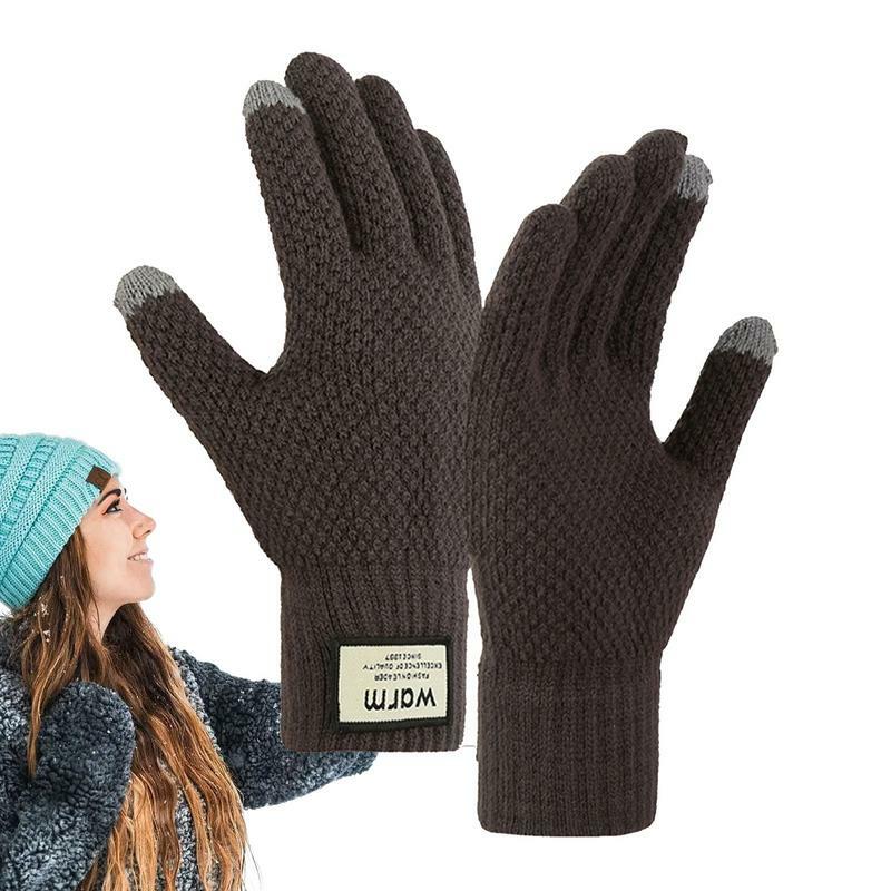 Теплые зимние перчатки, теплые зимние перчатки для сенсорного экрана для женщин, мягкие ветрозащитные теплые перчатки для бега, ТермоЗащита рук для