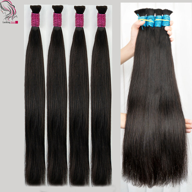 Extensiones de cabello natural humano 100% sambungan lurus asli alami Vietnam mentah rambut manusia India paket besar