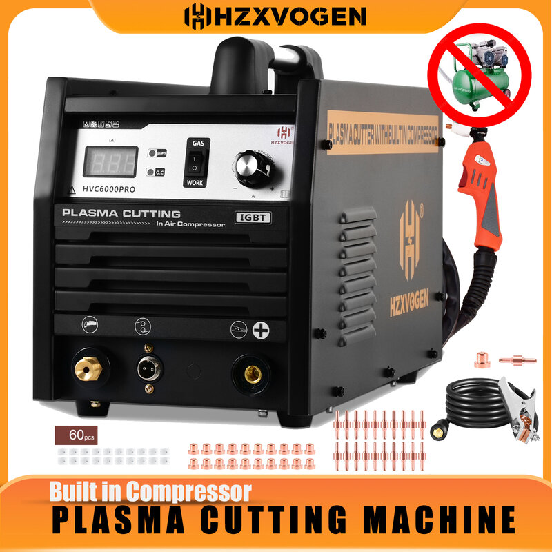 HZXVOGEN HVC6000Pro Plasma Cutter Welders Inverter Welding Machine Built in Compressor With Air Pump For Copper Stainless Tools