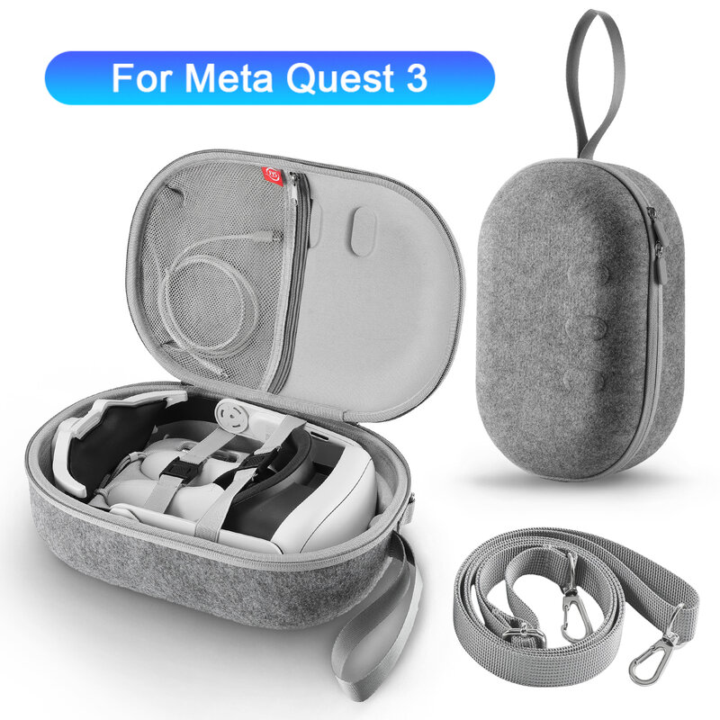 Estuche de transporte para auriculares Meta Quest 3 VR, bolsa de almacenamiento de viaje portátil, caja protectora de carcasa dura EVA para accesorios de Meta Quest 3