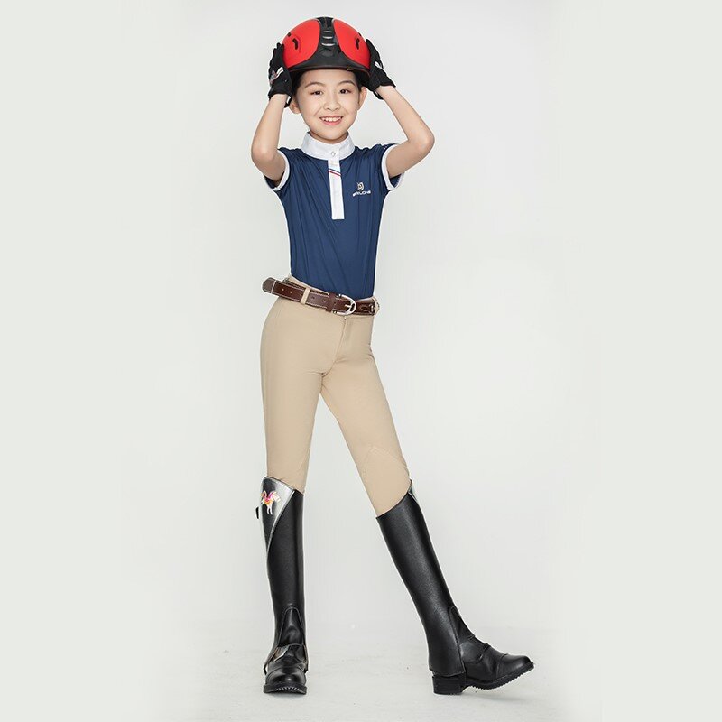 Pantalones ecuestres de alta elasticidad para hombres y mujeres, pantalones de caballo para niños