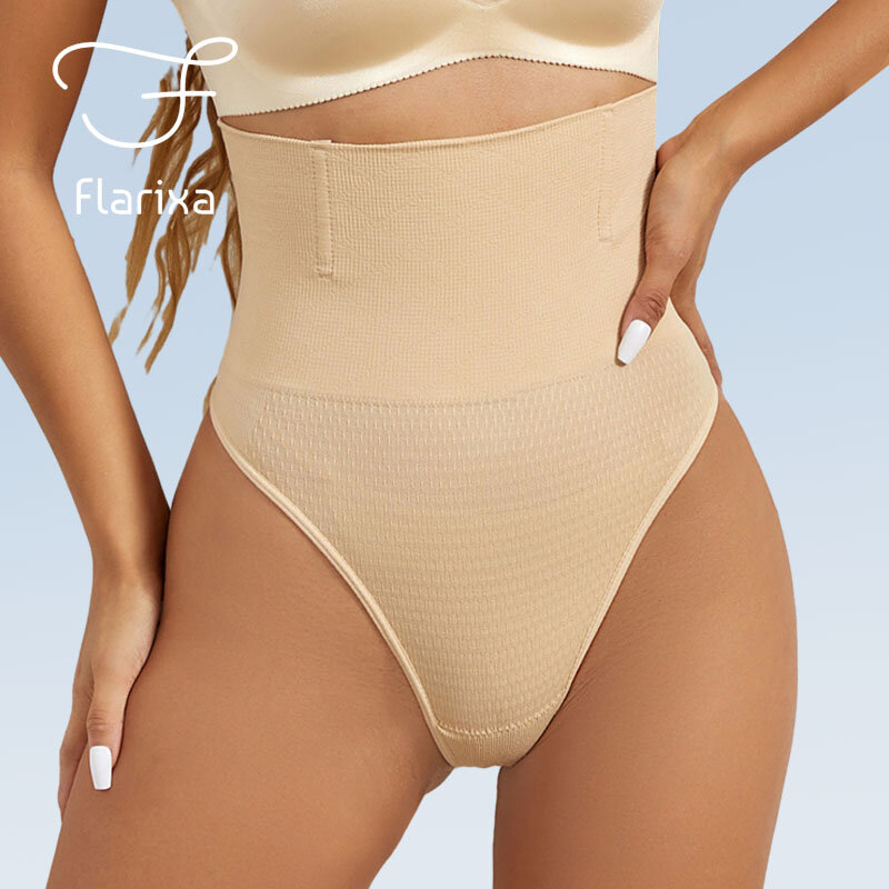 Flarixa-سراويل داخلية عالية الخصر للتحكم في البطن للنساء ، سراويل داخلية سلسة على شكل قرص العسل ، ملابس داخلية للتنحيف ، رافع للمؤخرة ، ملخصات للجسم