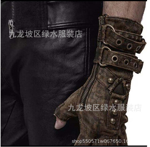 Средневековая мужская защита для рук в стиле стимпанк с заклепками и пряжкой для ремня винтажные защитные перчатки для рук реквизит для косплея и представлений