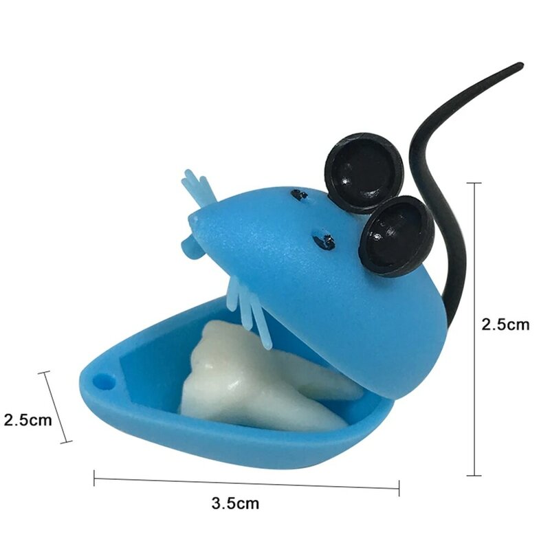 Mini caixa de armazenamento de dentes de leite forma do mouse plástico salvar bonito dos desenhos animados crianças dentes organizador lembrança primeiro dente mini presente caixa de fadas