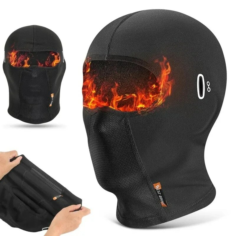 Motocicleta Windproof completa máscara facial, forro térmico do capacete, respirável Balaclava, headwear quente, ciclismo chapéu, esportes, inverno
