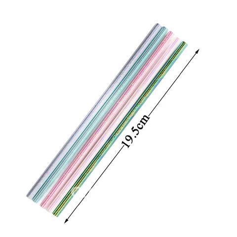 25Pcs Paper Drinking Straws Mix Rainbow Iridescent for Baby Shower Wedding Birthday Party Decoration Supplies