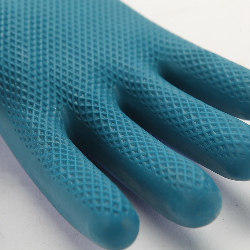 Un paio di guanti goffrati in lattice, guanti antiusura per la protezione del lavoro, guanti speciali A prova di olio e impermeabili per la protezione del lavoro