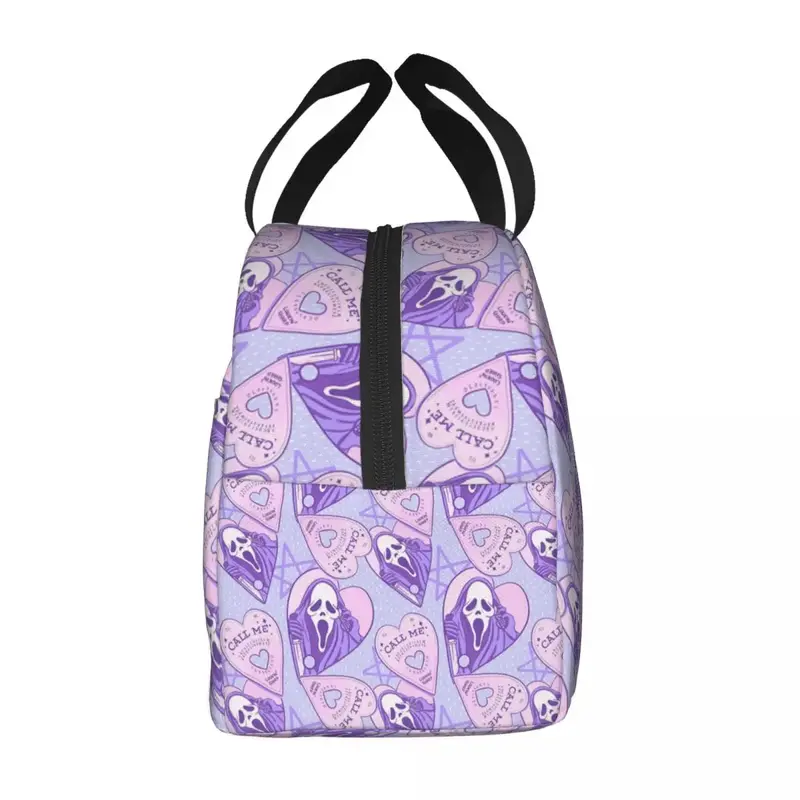 Horror Movie Scream Lunch Bag for Women Halloween Ghost Killer Portable Cooler Thermal Insulated Lunch Box Work School Food Bags