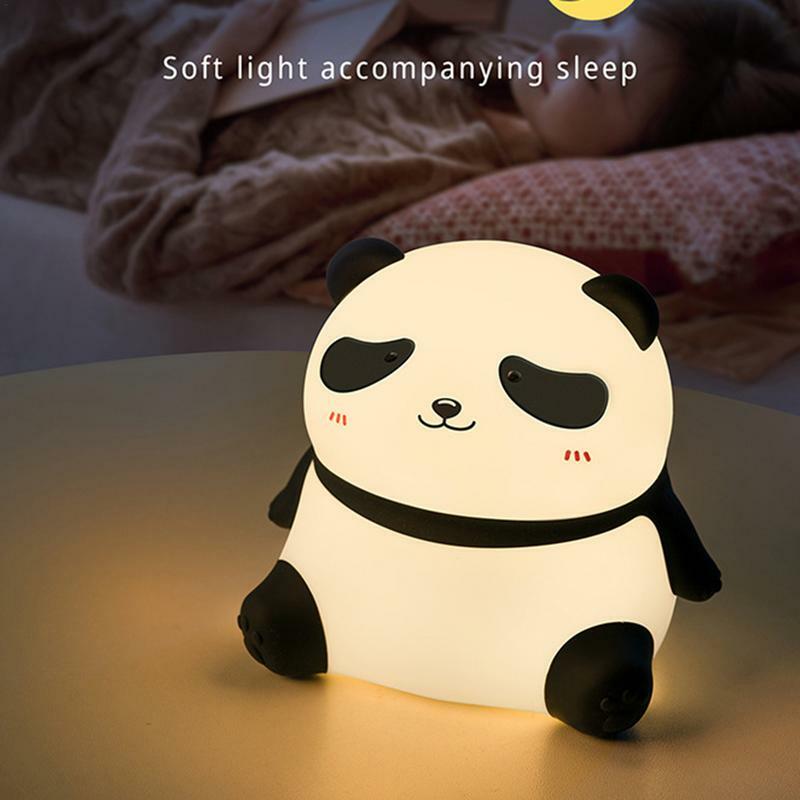 LED 터치 귀여운 램프 팬더 모양 야간 조명, 휴대용 테이블 램프, 거실 어린이 방 침실용